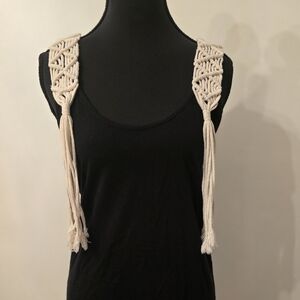 Zara Black and Cream Sleeveless Tank Dress